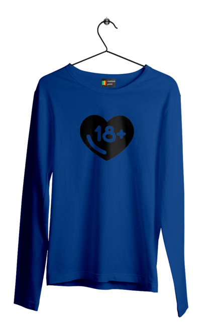 Men`s longsleeve with prints 18+. 18+, black, heart, prohibition, sex. 2070702