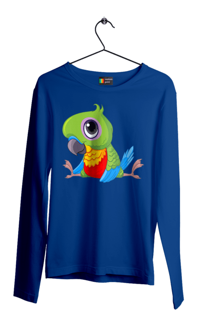 Чоловічий лонгслів з принтом "Папужка". Мило, папуга. 2070702