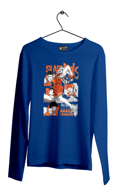 Men's longsleeve with prints Slam Dunk Takenori Akagi. Anime, basketball, comedy, manga, school, shonen, slam dunk, sports anime, takenori akagi. 2070702