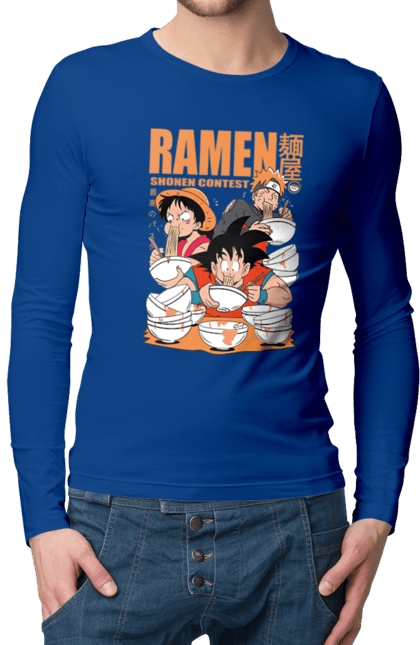 Men's longsleeve with prints Ramen. Anime, characters, food, goku, luffy, manga, naruto, ramen. 2070702