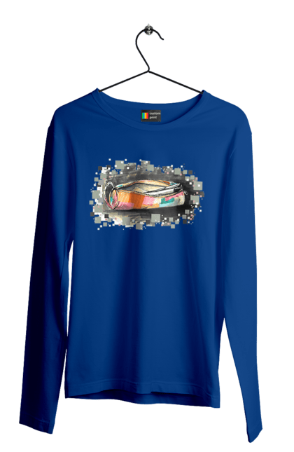 Men`s longsleeve with prints Pencil case Author's drawing. Exclusive, free hand, pen, pencil, pencil case, picture, school, stationery. 2070702