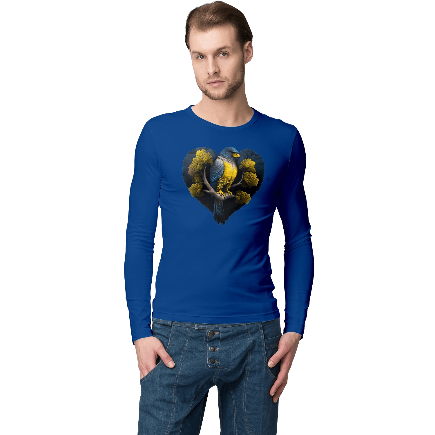 Blue and yellow falcon