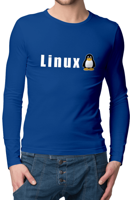 Чоловічий лонгслів з принтом "Linux". Linux, адміністратор, айті, айтішник, безкоштовна, безкоштовно, білий, вільна, доступність, комерційна, незалежність, операційна система, ос, пінгвін, програміст, програмне забезпечення, свобода, сервер, сисадмін, система, системний адміністратор, софт, текст. 2070702