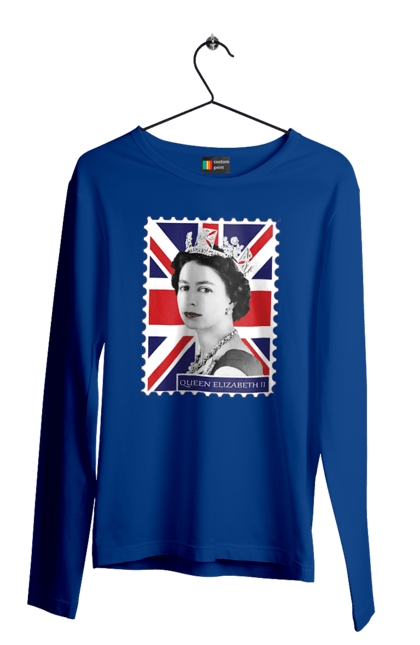 Чоловічій лонгслів з принтом "Королева Єлизавета II". Britain, british, england, platinum jubilee, queen, queen elizabeth, queen elizabeth ii, rip queen elizabeth, королева єлизавета. 2070702