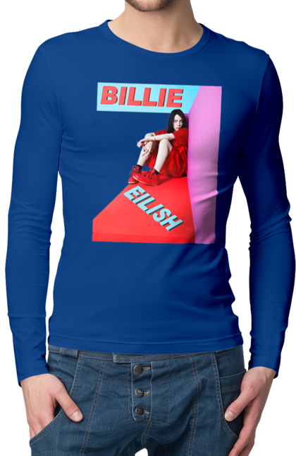 Мужской лонгслив с принтом Билли Айлиш. Билли айлиш, логотип билли айлиш, певица билли айлиш, принт билли айлиш. 2070702