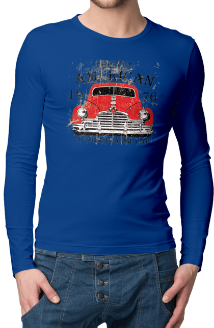Men`s longsleeve with prints Vintage car, 1976. 1976, machine, vintage. 2070702