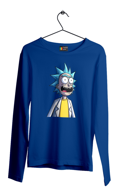 Чоловічій лонгслів з принтом "Рік та Морті". Rick and morty, мультфільм, наукова фантастика, пригоди, рік, рік і морті, трагікомедія, чорний гумор. 2070702