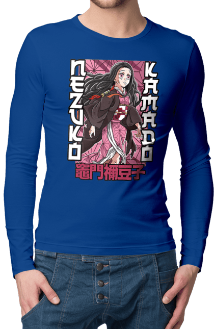 Men's longsleeve with prints Demon Slayer Nezuko. Anime, demon slayer, kimetsu no yaiba, manga, nezuko, serial. 2070702