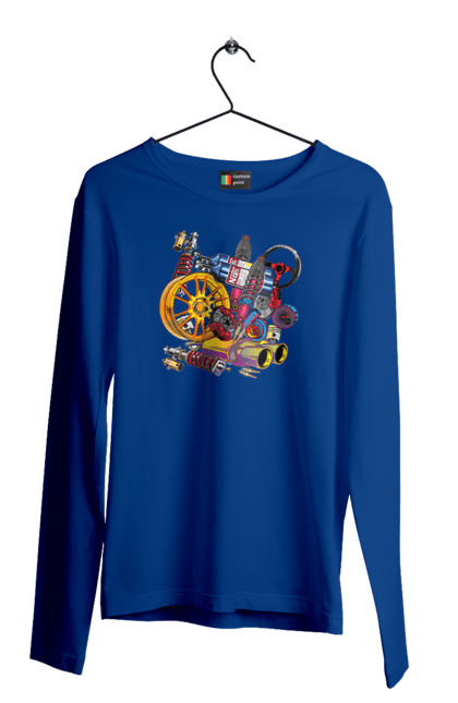 Men`s longsleeve with prints Carparts. Auto parts, car, carparts, drive, drug, machine, race. 2070702