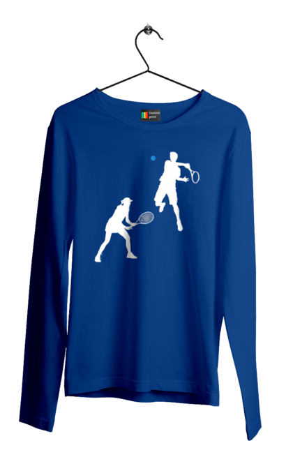 Чоловічий лонгслів з принтом "Теніс". Великий теніс, гравці, грунт, м`яч, призовий фонд, ракетка, спонсор, турнір на ґрунті, турнірна сітка, хард. 2070702