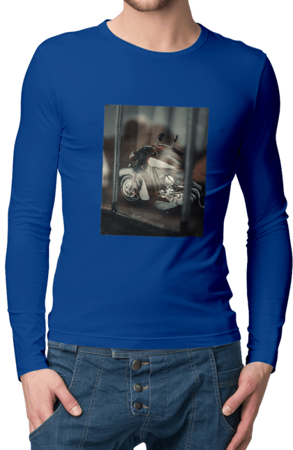 Чоловічий лонгслів з принтом "Мото". Байк, дорога, мото, сила, швидкість. 2070702