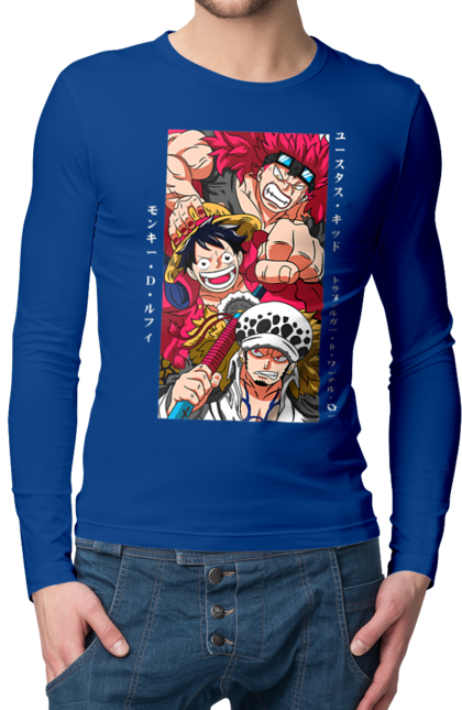 Men's longsleeve with prints One Piece Luffy. Anime, luffy, manga, monkey de luffy, one piece, pirates. 2070702