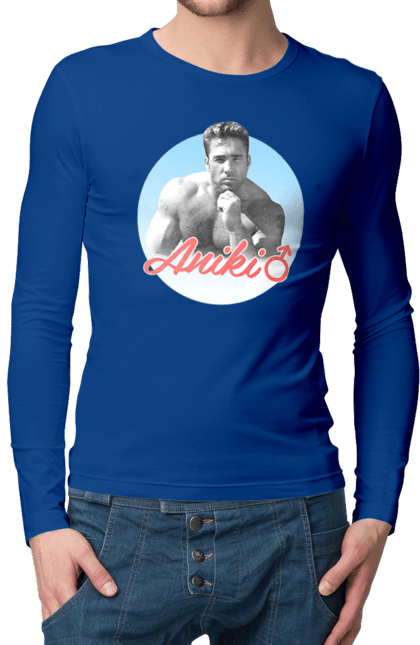 Чоловічий лонгслів з принтом "Біллі Херрінгтон". Аніки, біллі, біллі херрінгтон, гачі, гачімучі, гумор, прикольна, херрінгтон. 2070702