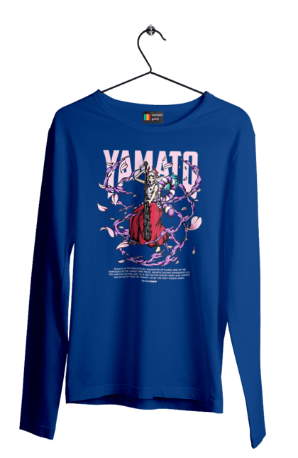 Men's longsleeve with prints One Piece Yamato. Anime, manga, one piece, pirates, straw hat pirates, yamato. 2070702