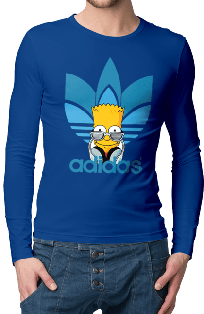 Чоловічій лонгслів з принтом "Adidas Барт". Adidas, bart, адідас, барт, мультфільм, серіал, сімпсон. 2070702