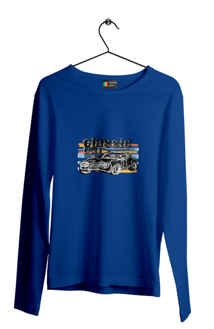 Чоловічий лонгслів з принтом "Принт Класичний Автомобіль". Автомобіль, класичний, ретро авто, старовинний автомобіль. 2070702