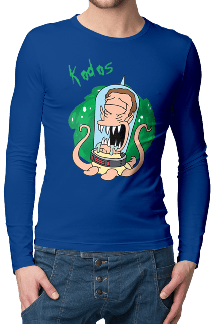 Men's longsleeve with prints Rick and Morty. Adventures, black humor, cartoon, rick, rick and morty, sci-fi, tragicomedy. 2070702