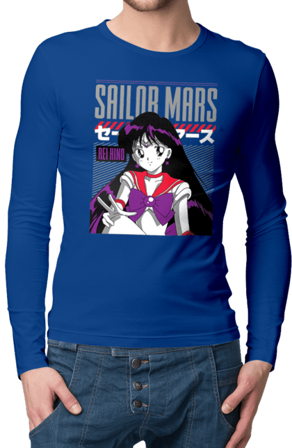 Чоловічій лонгслів з принтом "Сейлор Мун Марс". Rei hino, sailor moon, аніме, драма, махо седьо, рей хіно, сейлор марс, сейлор мун, серіал. 2070702