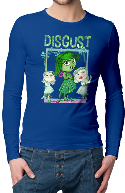 Men's longsleeve with prints Inside Out Disgust. Cartoon, disgust, emotions, inside out, pixar. 2070702