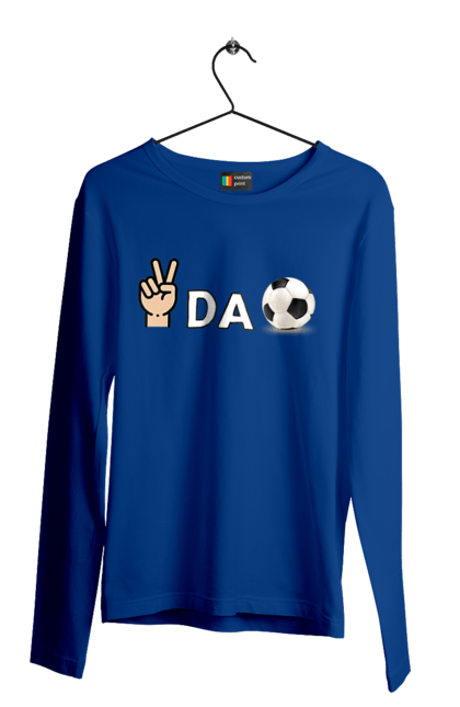 Чоловічий лонгслів з принтом "Ребус піс да бол". Гумор, мем, писдабол, прикольна, ребус, смішна. 2070702