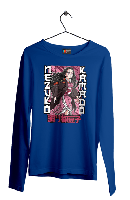 Men's longsleeve with prints Demon Slayer Nezuko. Anime, demon slayer, kimetsu no yaiba, manga, nezuko, serial. 2070702