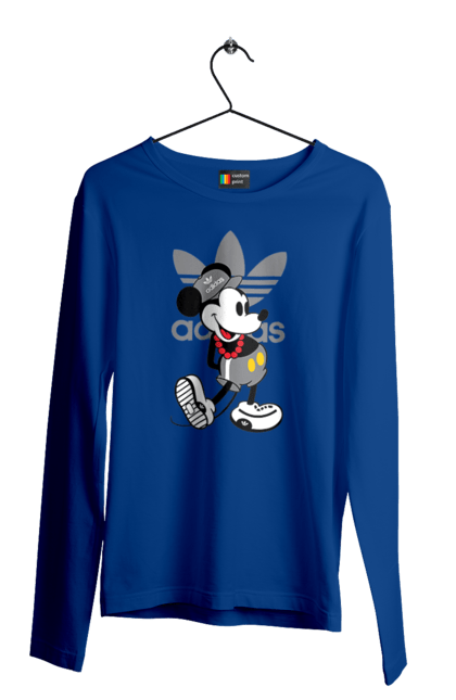 Чоловічій лонгслів з принтом "Adidas Міккі Маус". Adidas, mickey mouse, адідас, дісней, міккі, міккі маус, мультфільм. 2070702