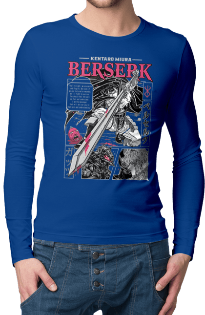 Чоловічій лонгслів з принтом "Берсерк". Anime, berserk, аниме, банда яструба, берсерк, гатс, гриффит, манга, міура кентаро. 2070702