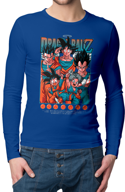 Чоловічій лонгслів з принтом "Перли дракона". Anime, dragon ball, goku, manga, vegeta, аніме, вегета, гоку, манга, перли дракона. 2070702