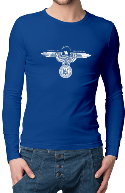 Чоловічий лонгслів з принтом "Орел і Тризуб". Герб, герб україни, орел, патріотичне, україна, українська символіка, українське. 2070702