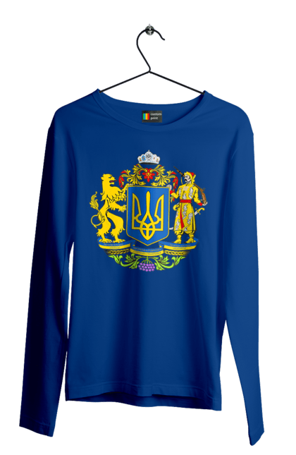Men`s longsleeve with prints Emblem of Ukraine. Cossack, emblem, emblem of ukraine, lion, lion and cossack, ukraine. 2070702