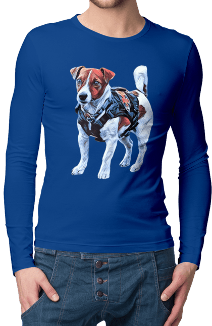 Men`s longsleeve with prints Dog Patron. Cartridge, dog, dog cartridge, ukraine, зсу. 2070702