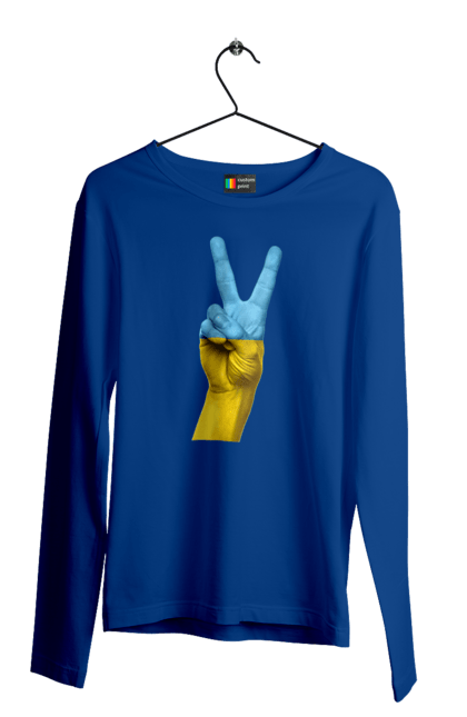 Men`s longsleeve with prints Two Fingers, World, Ukraine. Arm, peace, ukraine. 2070702