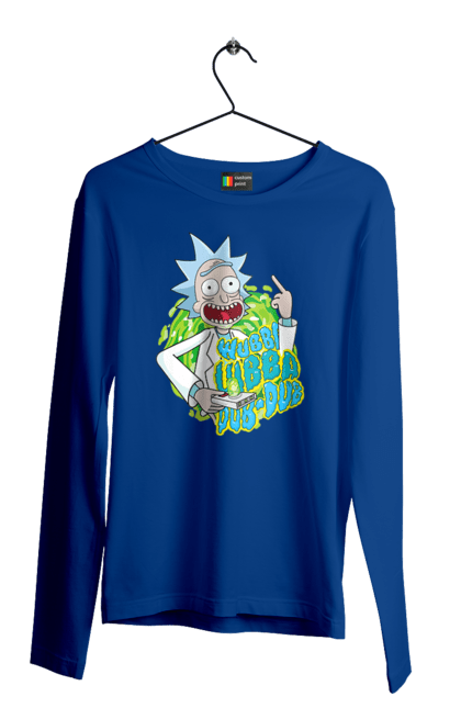 Чоловічій лонгслів з принтом "Рік та Морті". Rick and morty, мультфільм, наукова фантастика, пригоди, рік, рік і морті, трагікомедія, чорний гумор. 2070702