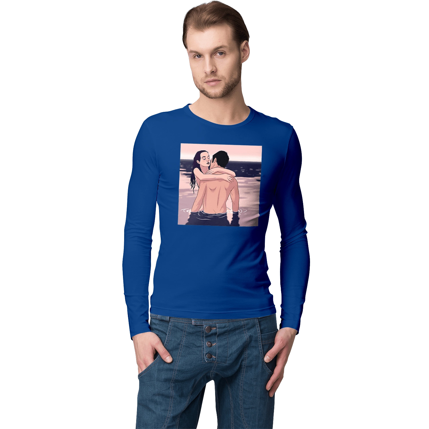 Couple Hugging In The River