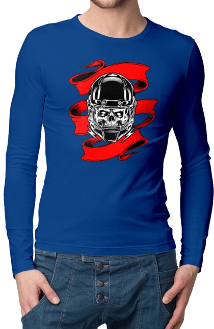 Skull in a motorcycle helmet