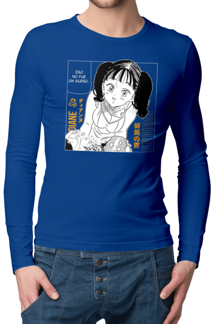 Men's longsleeve with prints Seven Deadly Sins Diane. Adventures, anime, comedy, diana, diane, fantasy, manga, seven deadly sins. 2070702