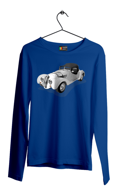 Мужской лонгслив с принтом Автомобиль. Автомобиль, классика, машина, старинная машина, старинный. 2070702