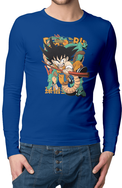 Чоловічій лонгслів з принтом "Перли дракона Сон Гоку". Dragon ball, manga, son goku, аніме, гоку, манга, перли дракона, сон гоку. 2070702