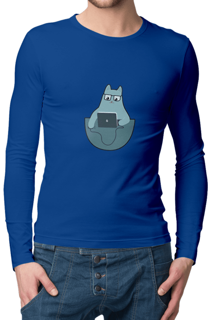 Чоловічий лонгслів з принтом "Кіт програміст". Angular, c, css, html, it, javascript, jquery, php, python, react, svelt, vue, айтишник, айті, гумор, код, кодувати, прогер, програміст, програмісти, ти ж, ти ж програміст, тиж програміст. 2070702