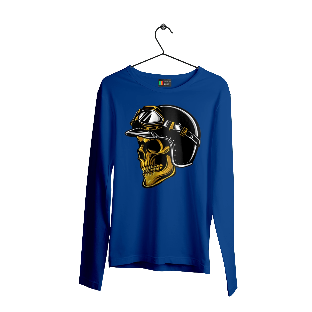 Skull in a motorcycle helmet