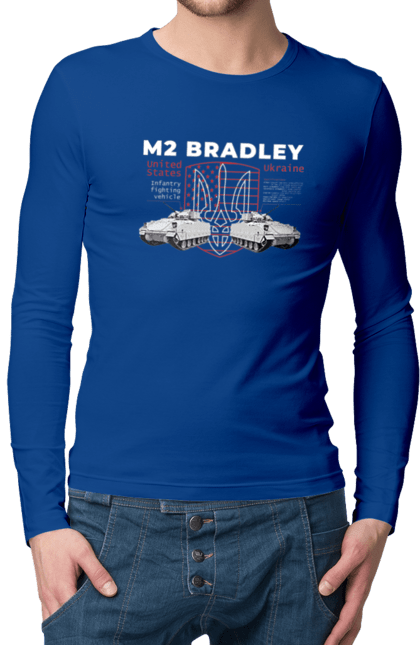 Чоловічий лонгслів з принтом "M2 Bradley". F16, m2 bradley, nasams, zuzana, гаубиця, два герби, залужний, сюзанна. 2070702