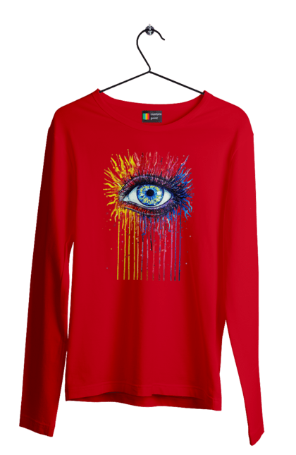 Men`s longsleeve with prints Colorful Flowing Eye. Eye, paints. 2070702