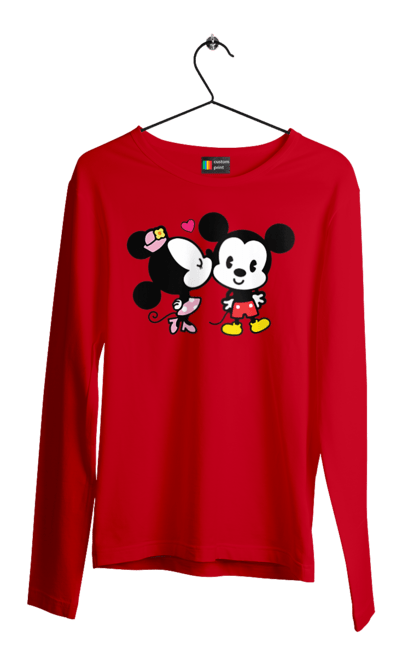 Чоловічій лонгслів з принтом "Міккі Маус та Мінні Маус". Mickey mouse, minnie mouse, дісней, міккі, міккі маус, мінні маус, мультфільм. 2070702