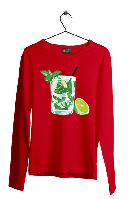 Men`s longsleeve with prints Mojito And Lemon Drink. Drink, lemon, mojito. 2070702