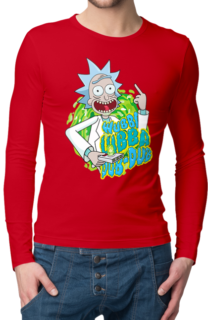 Чоловічій лонгслів з принтом "Рік та Морті". Rick and morty, мультфільм, наукова фантастика, пригоди, рік, рік і морті, трагікомедія, чорний гумор. 2070702