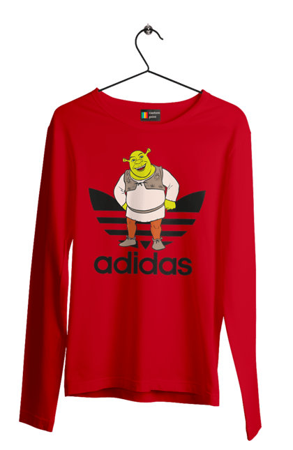 Чоловічій лонгслів з принтом "Adidas Шрек". Adidas, shrek, адідас, мульт, мультфільм, огр, шрек. 2070702