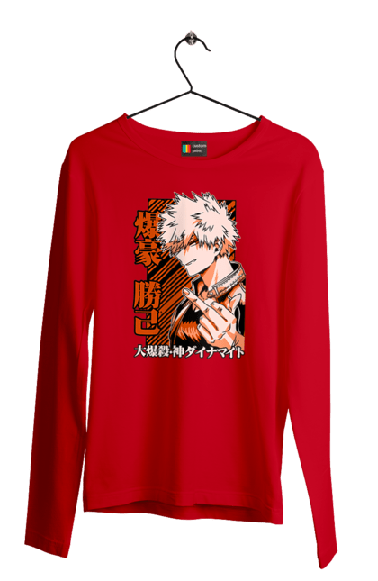 Чоловічій лонгслів з принтом "Моя академія героїв Бакуго". Bakugo, katsuki, katsuki bakugo, my hero academia, академія юей, аніме, бакуго, кацукі бакуго, манга, моя геройська академія. 2070702