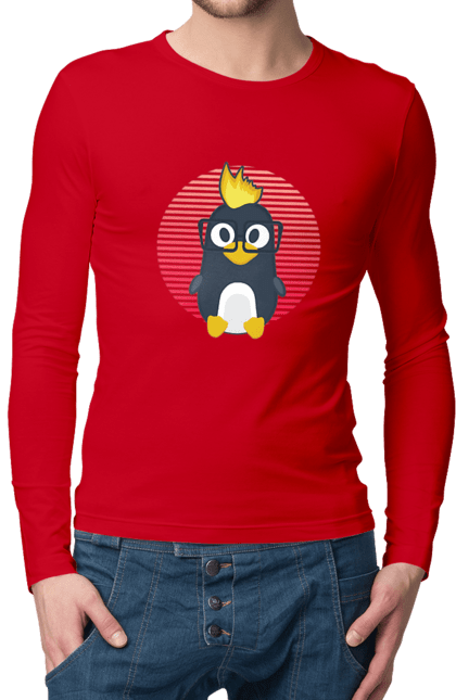 Чоловічий лонгслів з принтом "Лінукс". Айті, айтішнік, девелопер, іт, программіст, розробник. 2070702