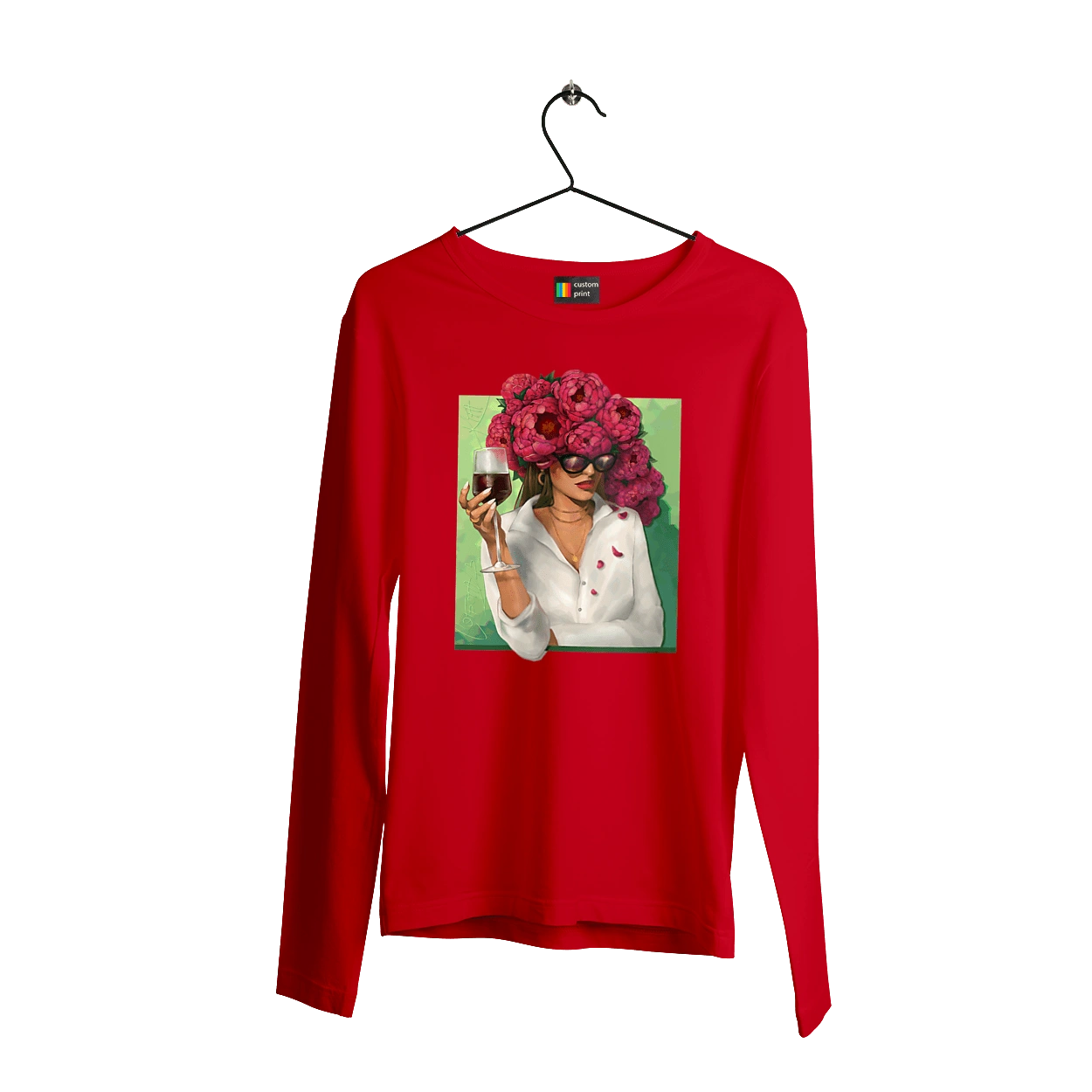 Дівчина з півоніями та келихом