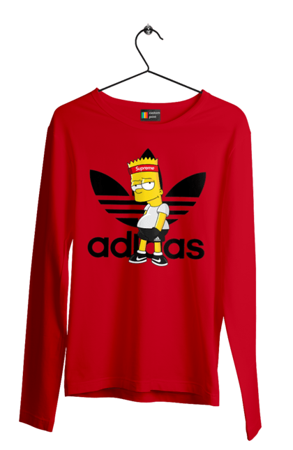 Чоловічій лонгслів з принтом "Adidas Барт". Adidas, bart, адідас, барт, мультфільм, серіал, сімпсон. 2070702